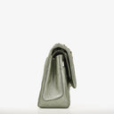 Chanel Classic Metallic Green Quilted Lambskin Jumbo Double Flap Bag