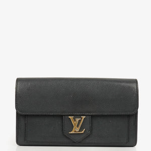 Louis Vuitton Black Leather LockMe Wallet