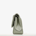 Chanel Classic Metallic Green Quilted Lambskin Jumbo Double Flap Bag