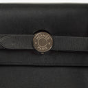 Hermes Herbag PM Vache Hunter Noir Canvas 2 Way With Palladium Hardware