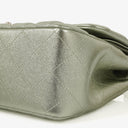 Chanel Classic Metallic Green Quilted Lambskin Jumbo Double Flap Bag