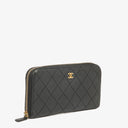 Chanel Black Caviar Leather Zip Wallet