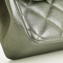 Chanel Classic Metallic Green Quilted Lambskin Jumbo Double Flap Bag