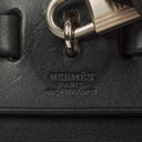Hermes Herbag PM Vache Hunter Noir Canvas 2 Way With Palladium Hardware