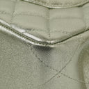 Chanel Classic Metallic Green Quilted Lambskin Jumbo Double Flap Bag