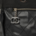 Chanel Paris-Biarritz Black Quilted Coated Canvas Grand Shopping Tote Bag