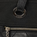 Chanel Paris-Biarritz Black Quilted Coated Canvas Grand Shopping Tote Bag