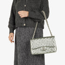Chanel Classic Metallic Green Quilted Lambskin Jumbo Double Flap Bag