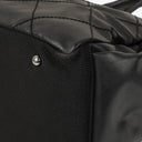 Chanel Paris-Biarritz Black Quilted Coated Canvas Grand Shopping Tote Bag