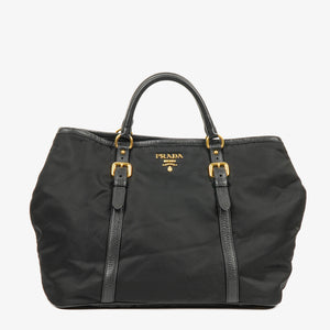Prada Tessuto Nylon and Leather Tote Bag