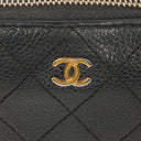 Chanel Black Caviar Leather Zip Wallet