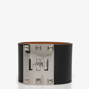 Hermès Black Leather Kelly Dog Extreme Bracelet