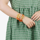 Louis Vuitton Double Wrap Patent Fleur Orange Bracelet