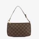 Louis Vuitton Pochette Accessoires Damier Ebene Canvas Clutch Handbag