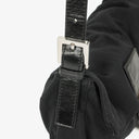 Fendi Black Cloth Baguette Bag