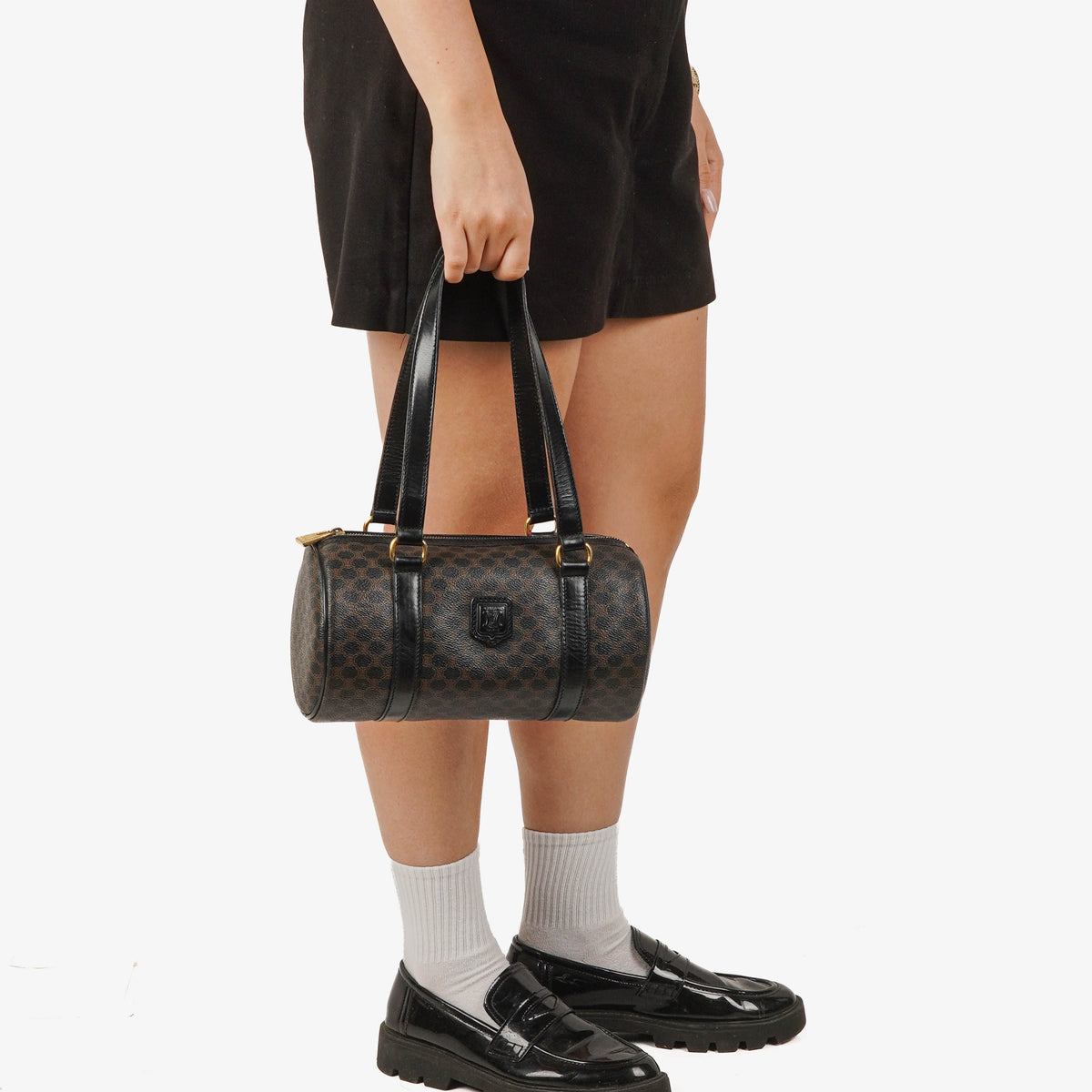 Celine Macadam Coated Canvas Boston Bag