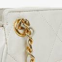 Chanel CC Double Chain White Shoulder Bag
