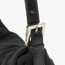 Fendi Black Cloth Baguette Bag