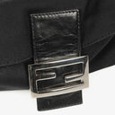 Fendi Black Cloth Baguette Bag