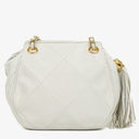 Chanel CC Double Chain White Shoulder Bag