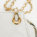 Chanel CC Double Chain White Shoulder Bag