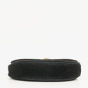 Chanel Petit sac à rabat demi-lune en velours noir