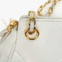 Chanel CC Double Chain White Shoulder Bag