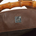 Gucci Bamboo Top Handle Brown/Pink Canvas And Leather Hobo Bag