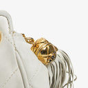 Chanel CC Double Chain White Shoulder Bag