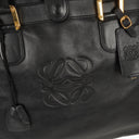 Loewe Black Leather Anagram Travel Bag