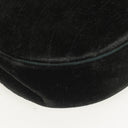 Chanel Petit sac à rabat demi-lune en velours noir