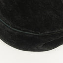 Chanel Petit sac à rabat demi-lune en velours noir