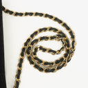 Chanel Petit sac à rabat demi-lune en velours noir