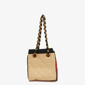 Chanel Beige Woven Raffia Mini Woven Bag