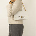 Chanel Medium Classic Quilted Lambskin Double Flap Bag With 24K Gold-Plated Hardware
