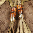 Gucci Mini Babouska Indy Beige/Gold GG Crystal Coated Canvas Top Handle Bag