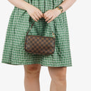 Louis Vuitton Pochette Accessoires Damier Ebene Canvas Clutch Handbag