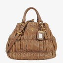 Prada Nappa Gaufre Leather Brown Shoulder Bag