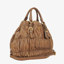 Prada Nappa Gaufre Leather Brown Shoulder Bag