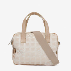Chanel Travel Line Beige Nylon CC Logo Bag