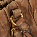 Prada Nappa Gaufre Leather Brown Shoulder Bag