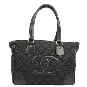 Chanel Black Paris New York Line Tote Bag
