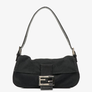 Fendi Baguette Black Neoprene Shoulder Bag