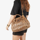 Prada Nappa Gaufre Leather Brown Shoulder Bag