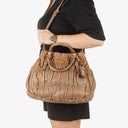 Prada Nappa Gaufre Leather Brown Shoulder Bag