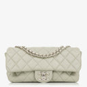 Chanel East West Quilted Leather Flap Bag With Silver-Tone Hardware