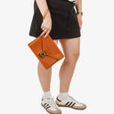 Louis Vuitton Pochette Sellier Dragonne Cognac Epi Clutch