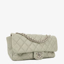 Chanel East West Quilted Leather Flap Bag With Silver-Tone Hardware