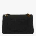 Chanel Medium Classic Double Flap Bag Black Quilted Jersey With 24K Gold-Plated Hardware