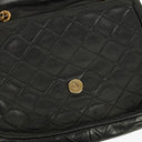 Chanel Vintage CC Diamond Black Quilted Lambskin Tassel Bag